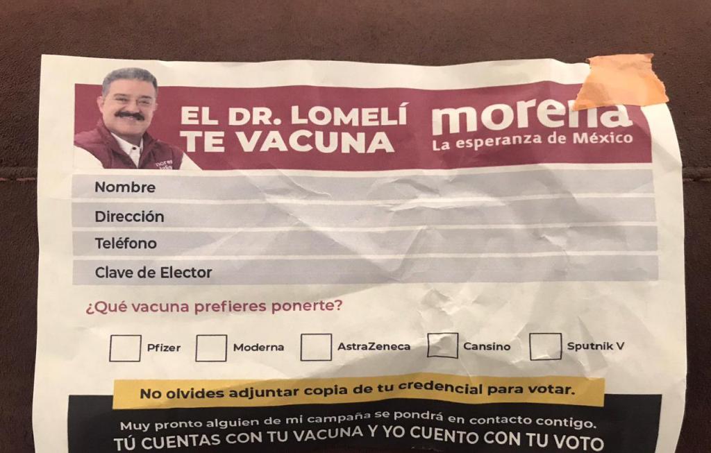 Acusa Morena guerra sucia en volantes donde se pide voto a cambio de vacuna  | Notisistema