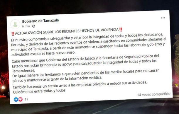 Suspenden actividades en Tamazula tras incidentes violentos en tres comunidades