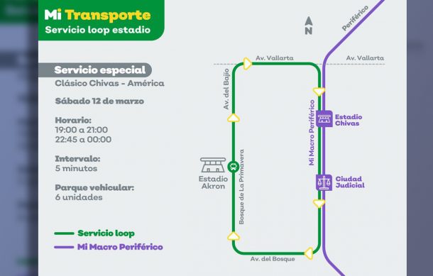 Habrá servicio especial del transporte público durante el Chivas – América