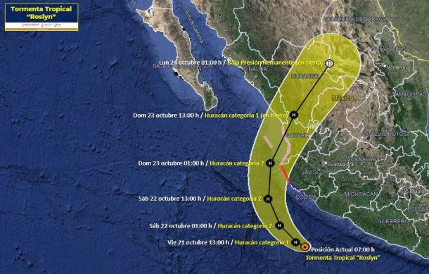 Prevén que “Roslyn” evolucione a huracán este viernes