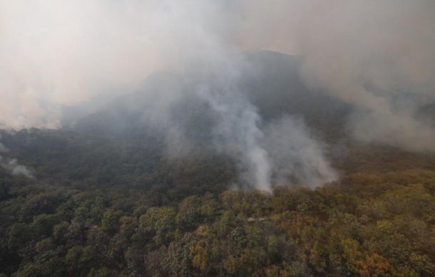 Siguen trabajos para sofocar el fuego en La Primavera