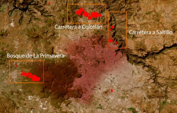 Brigadistas trabajan toda la noche para contener incendios en ZMG