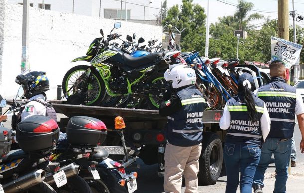 Retiran 238 motocicletas irregulares en Tlajomulco