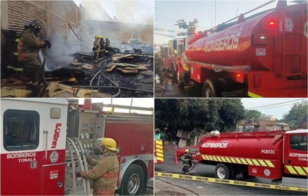 Incendio consume maderería en Tonalá