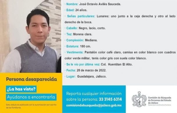 Continúa búsqueda de José Octavio a dos años de su desaparición