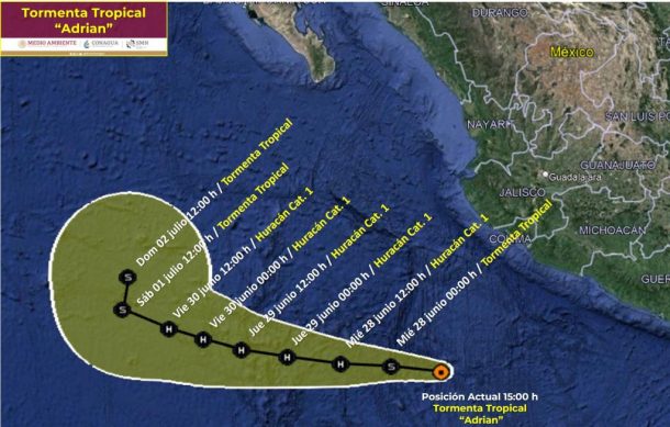 Se forma la tormenta tropical “Adrián” en el Pacífico