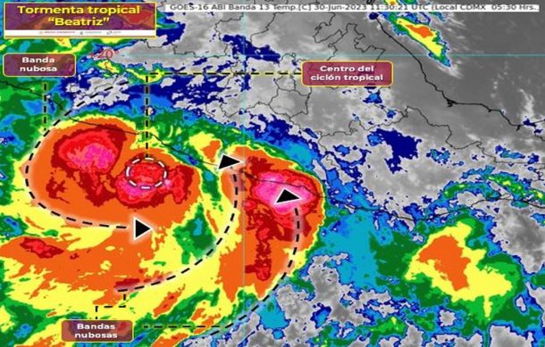 “Beatriz” intensifica sus vientos frente a Guerrero