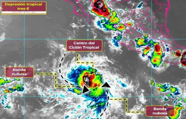 Se forma la depresión tropical Tres-E en Pacífico