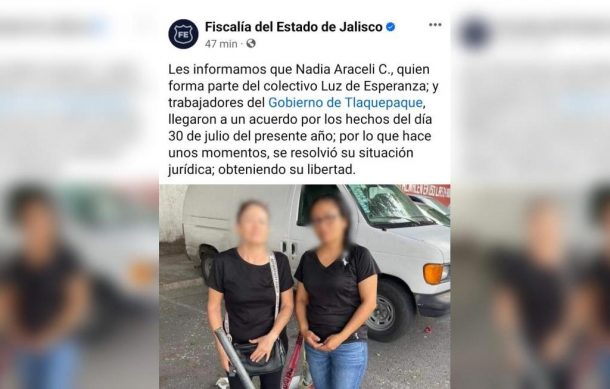 Liberan a madre buscadora detenida en Tlaquepaque