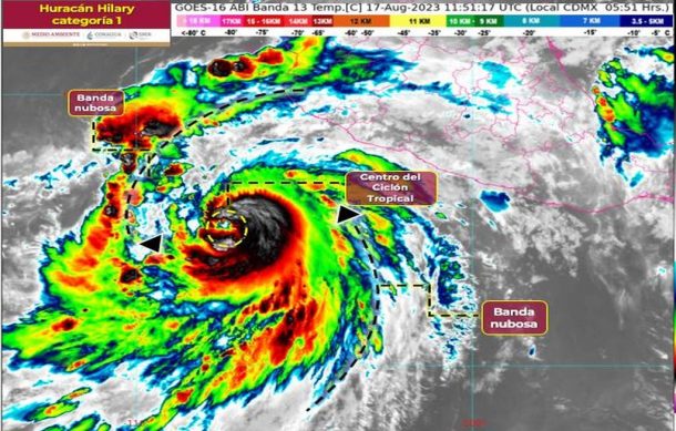 “Hilary” se intensifica a huracán categoría uno