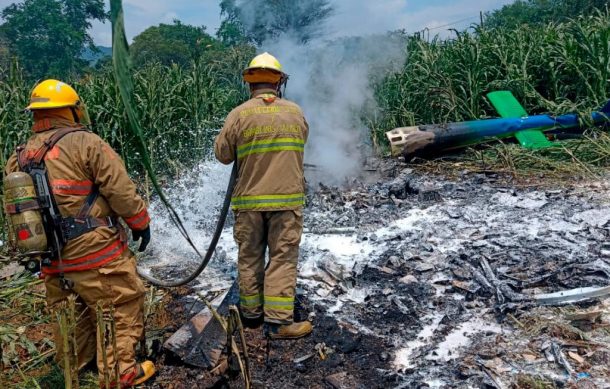 Desplome de helicóptero en Tuxpan deja tres personas muertas