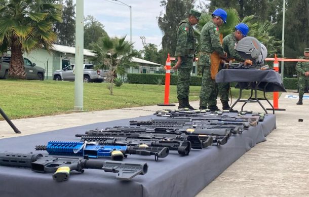 Destruyen armamento asegurado en Jalisco