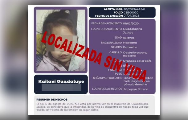 Vinculan a proceso a padrastro de niña encontrada muerta en El Salto