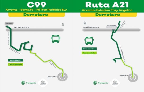 Rutas alimentadoras C99 y A21 ampliarán sus derroteros hacia Tlajomulco