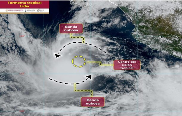 “Lidia” se mantiene como tormenta tropical