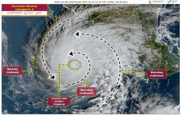 Huracán “Norma” se intensifica y alcanza la categoría 4