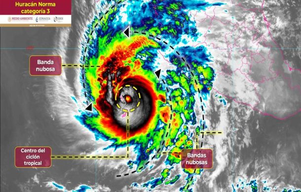 Huracán “Norma” alcanza la categoría tres