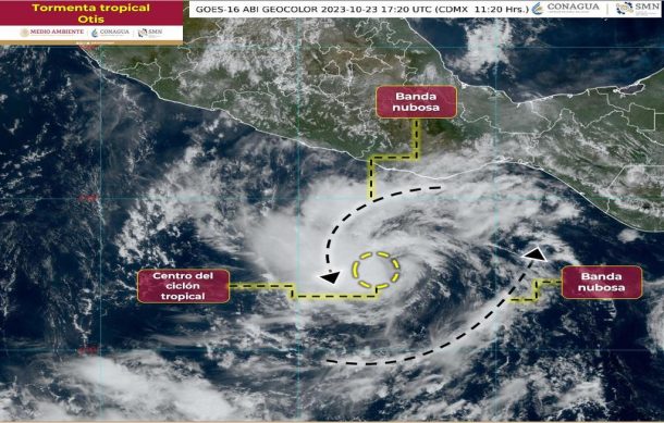 Tormenta tropical “Otis” provoca lluvias en el sur y sureste del país