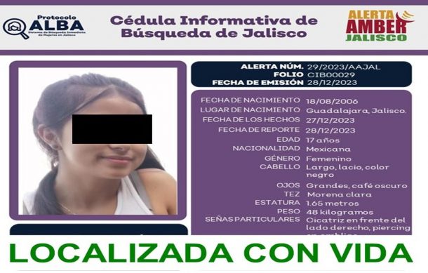 Localizan en Chiapas a adolescente reportada como desaparecida en GDL