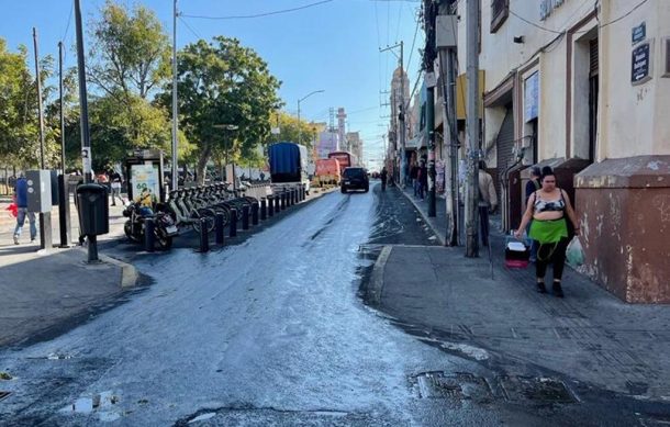 Se registra derrame de diésel a unos metros del mercado San Juan de Dios