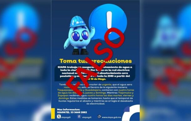 Es falso que se vaya a racionar el agua en ZMG