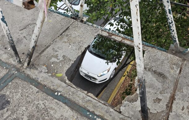 Puente peatonal se cae a pedazos