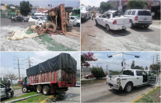 Accidentes viales de vehículos de carga dejan cuatro lesionados