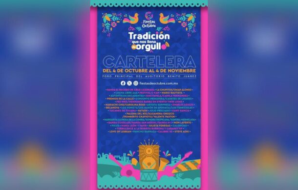 Revelan el cartel de artistas para Fiestas de Octubre 2024