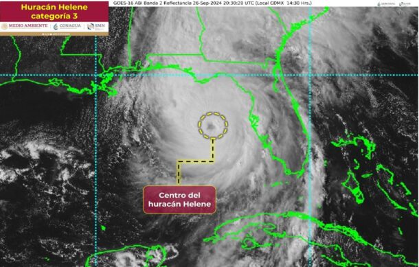 “Helene” toma fuerza como huracán categoría tres