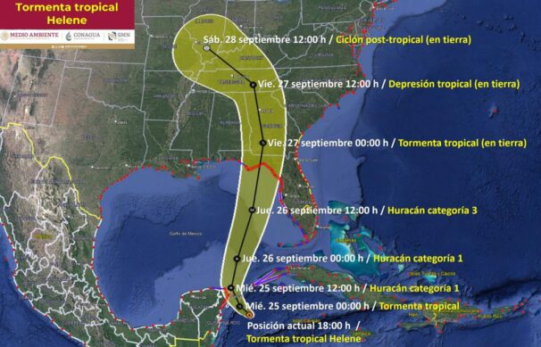 “Helene” se intensificará a huracán cerca de Cancún