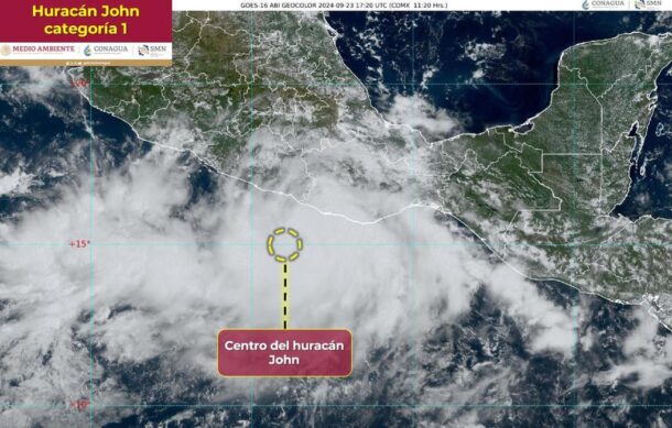 “John” se intensifica a huracán categoría uno cerca de Guerrero