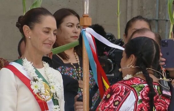 Presidenta Sheinbaum recibe el bastón de mando