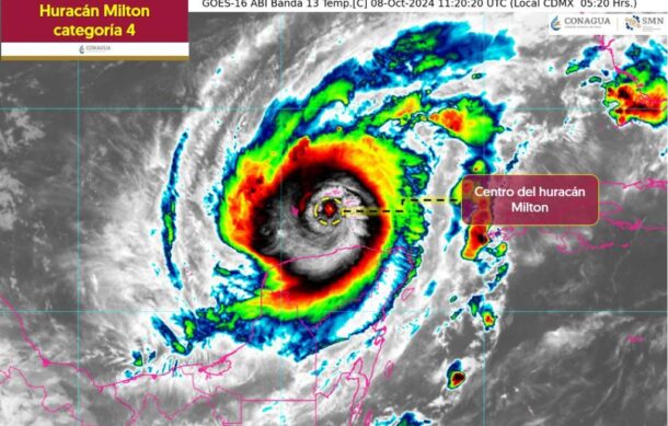 “Milton” se degradó a categoría cuatro frente a Yucatán