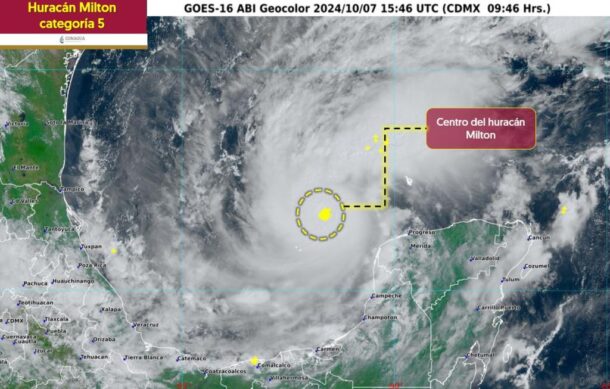 Huracán “Milton” se intensifica a categoría 5