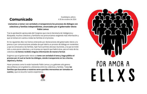 “Por amor a ellxs” pide seriedad a Lemus en diálogo con colectivos