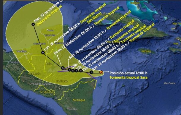 Se forma la tormenta tropical “Sara” frente a Quintana Roo