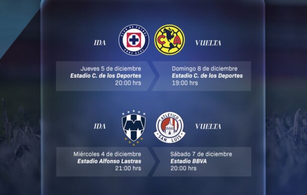 Listos los horarios para las semifinales de la liguilla