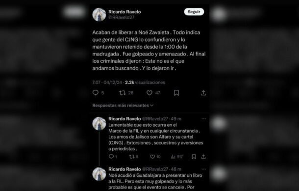 Reportan plagio en GDL del periodista Noé Zavaleta