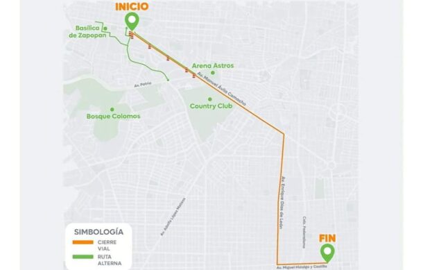 Zapopan anuncia cierres viales por carrera Legacy Cup